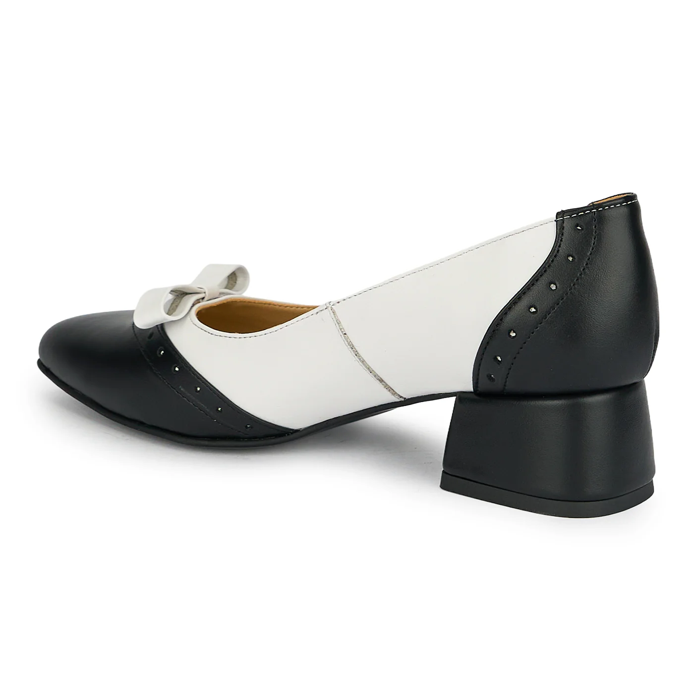 Pantofi dama din piele naturala neagra cu toc gros 4 cm 19220 - Image 2