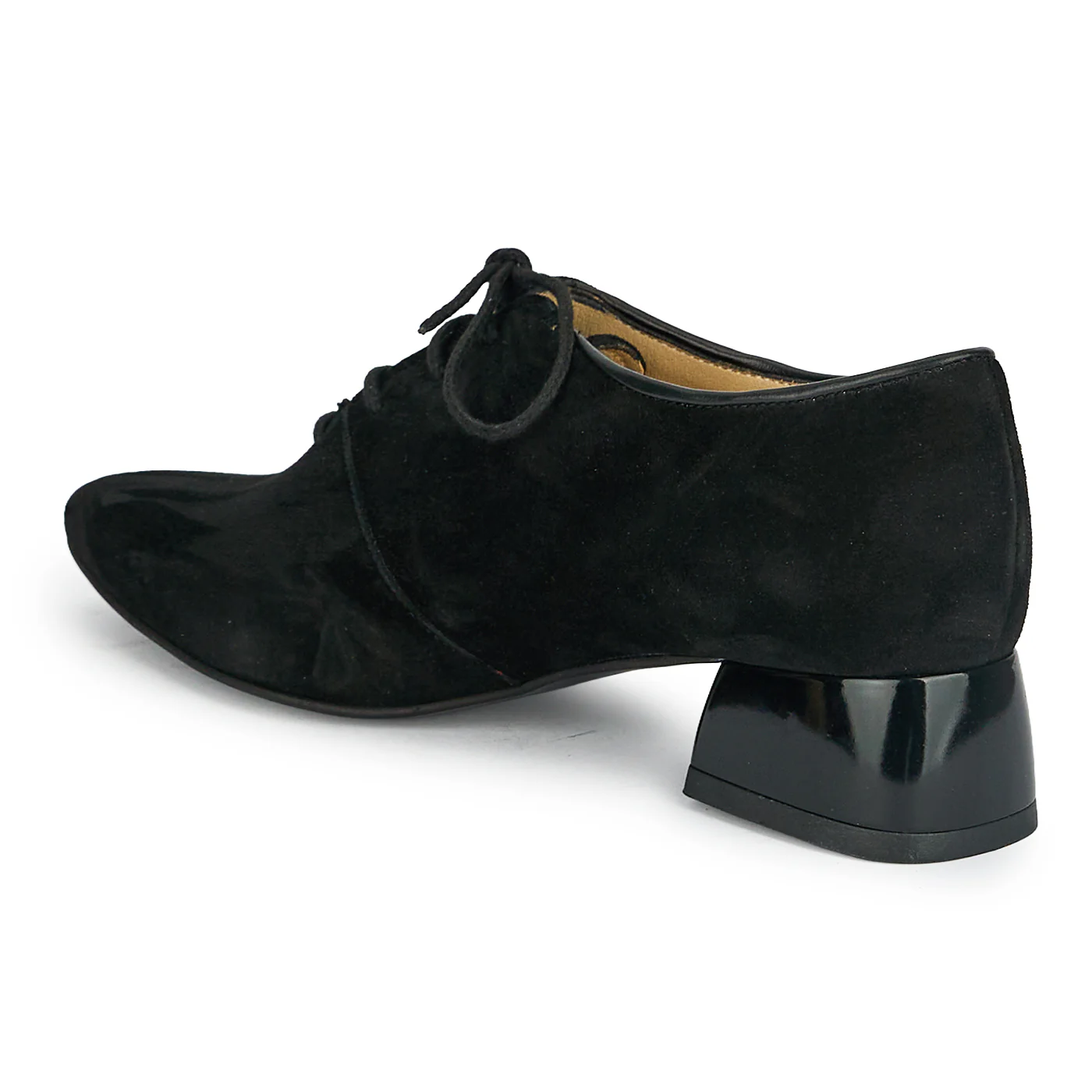 Pantofi dama din piele naturala neagra cu toc gros 4 cm 19228 - Image 2
