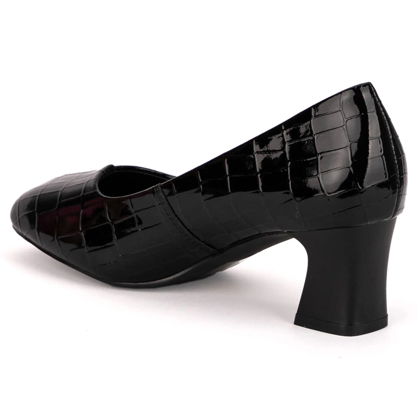 Pantofi dama din piele naturala neagra cu toc gros 5.5 cm 18796 - Image 2