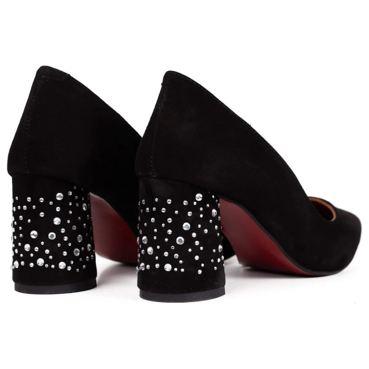 Pantofi dama din piele naturala neagra cu toc gros 6.5 cm 15737 - Image 3