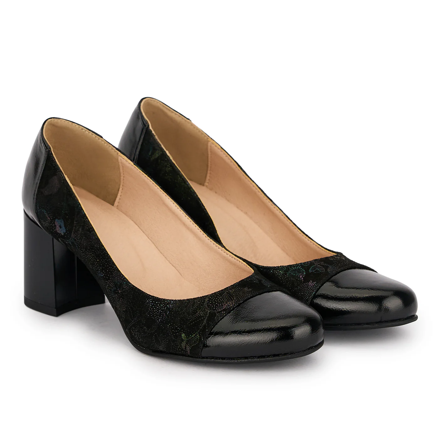 Pantofi dama din piele naturala neagra cu toc gros 6.5 cm 18836 - Image 4