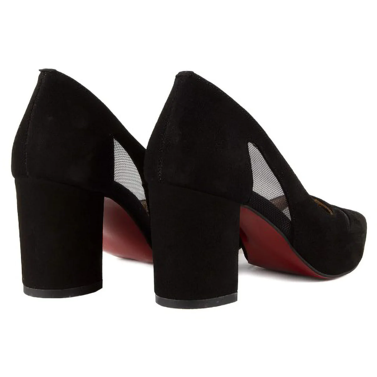 Pantofi dama din piele naturala neagra cu toc gros 6 cm 15760 - Image 3