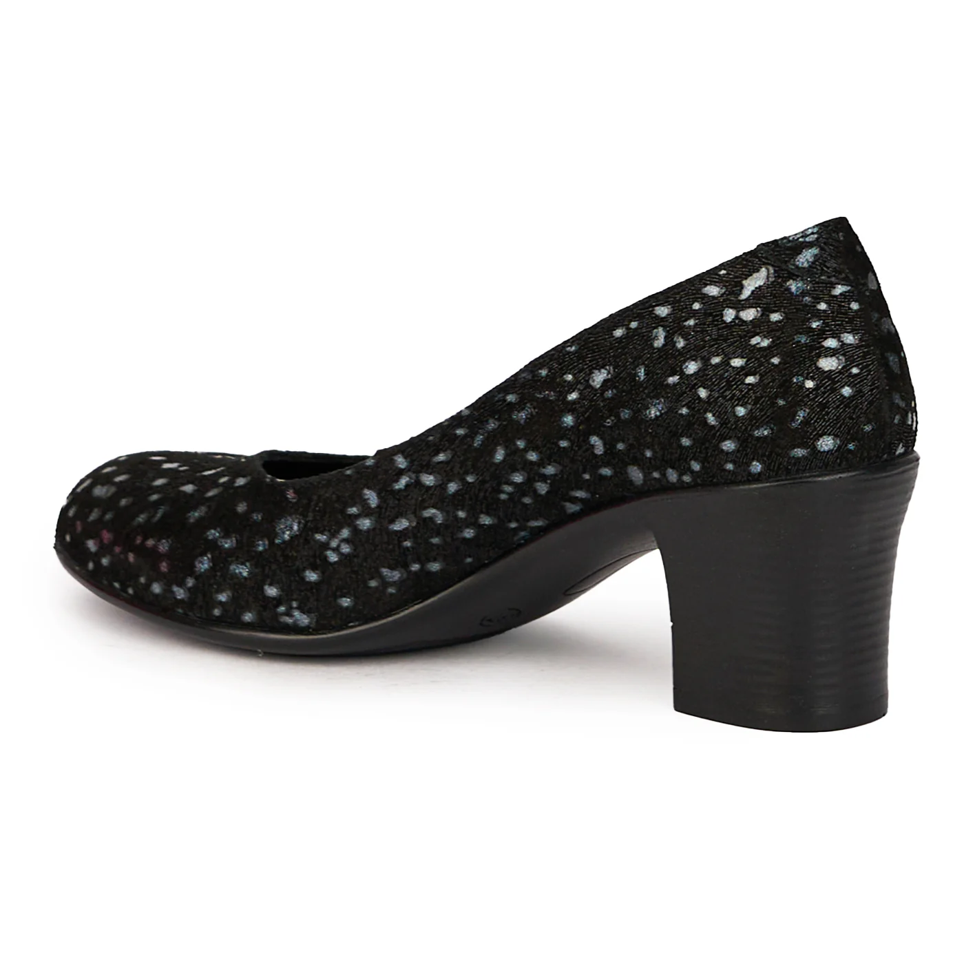 Pantofi dama din piele naturala neagra cu toc gros 6 cm 15959 - Image 2