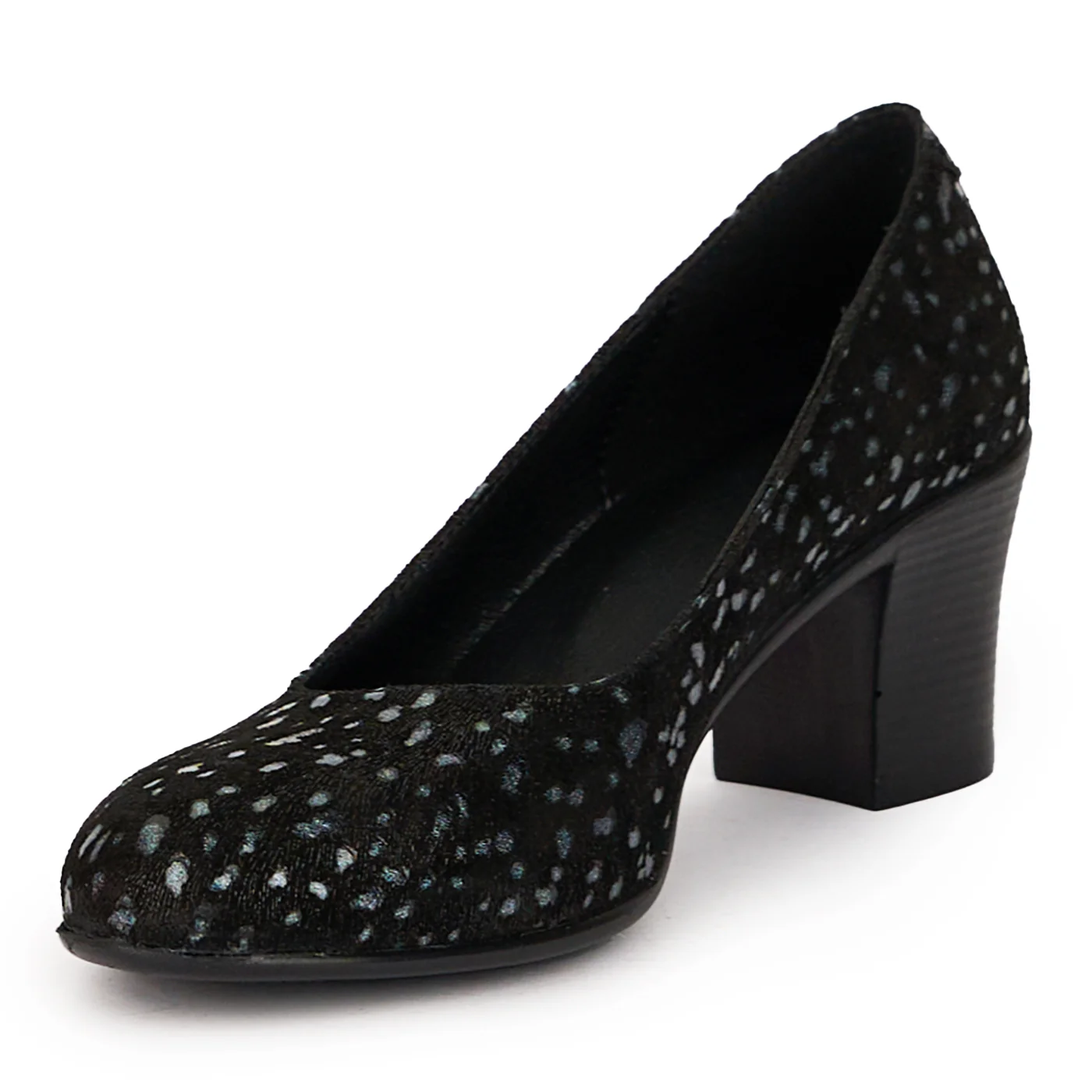 Pantofi dama din piele naturala neagra cu toc gros 6 cm 15959 - Image 3