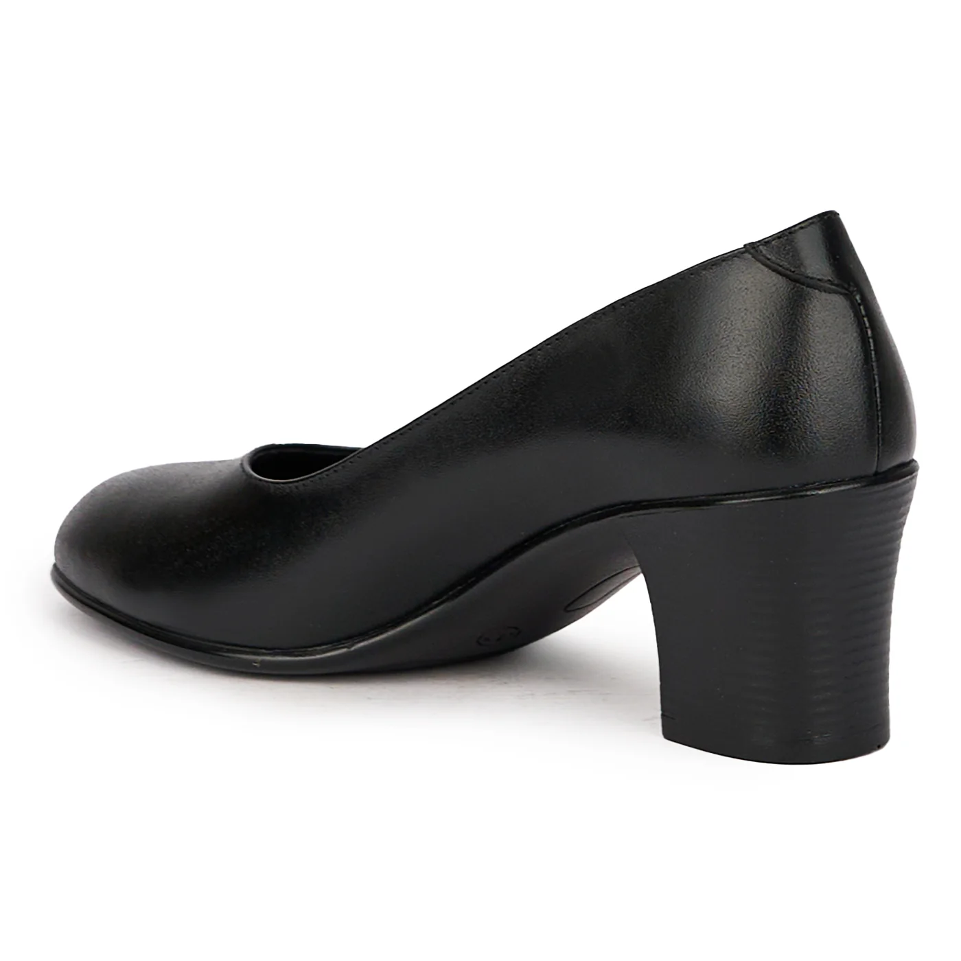 Pantofi dama din piele naturala neagra cu toc gros 6 cm 15995 - Image 2