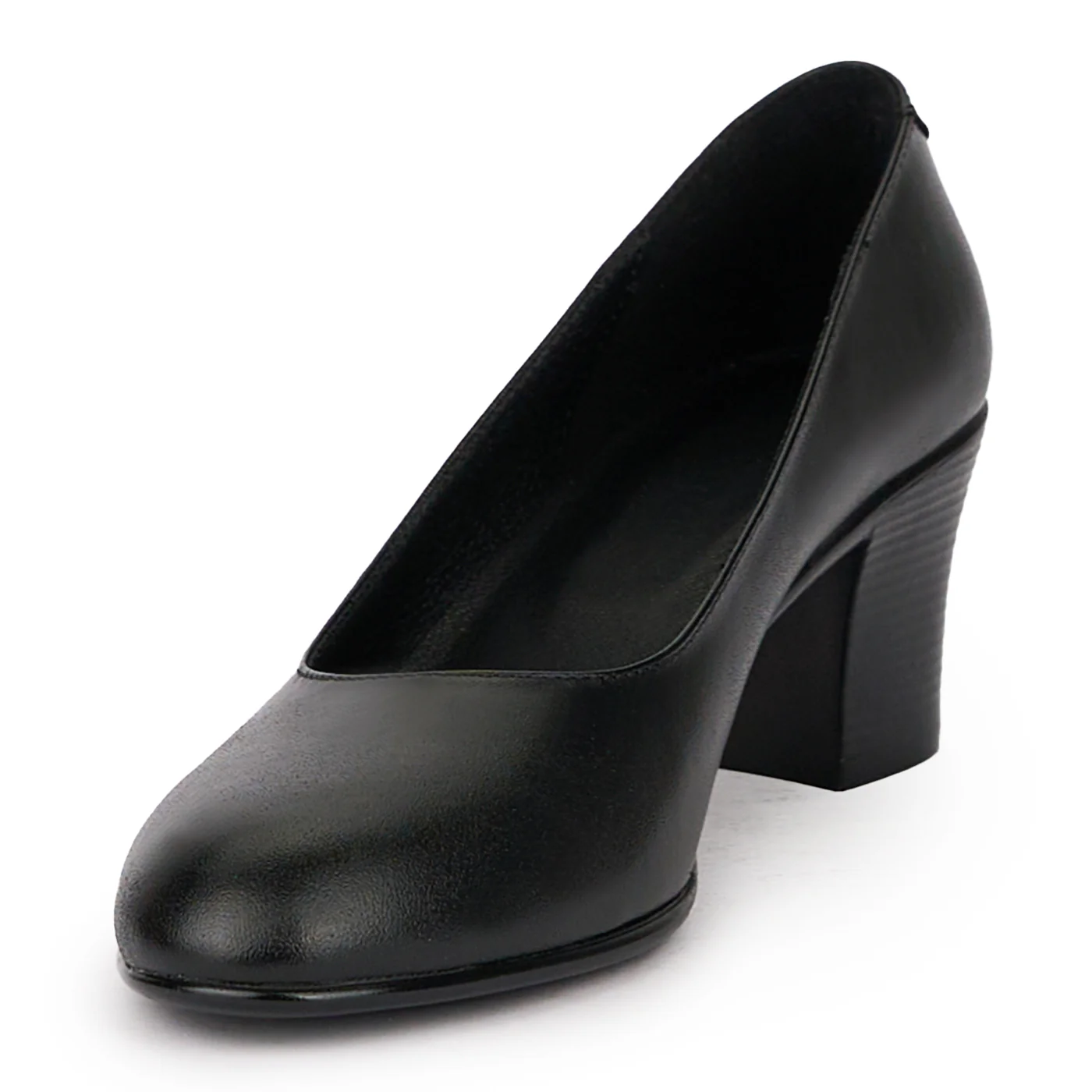 Pantofi dama din piele naturala neagra cu toc gros 6 cm 15995 - Image 3
