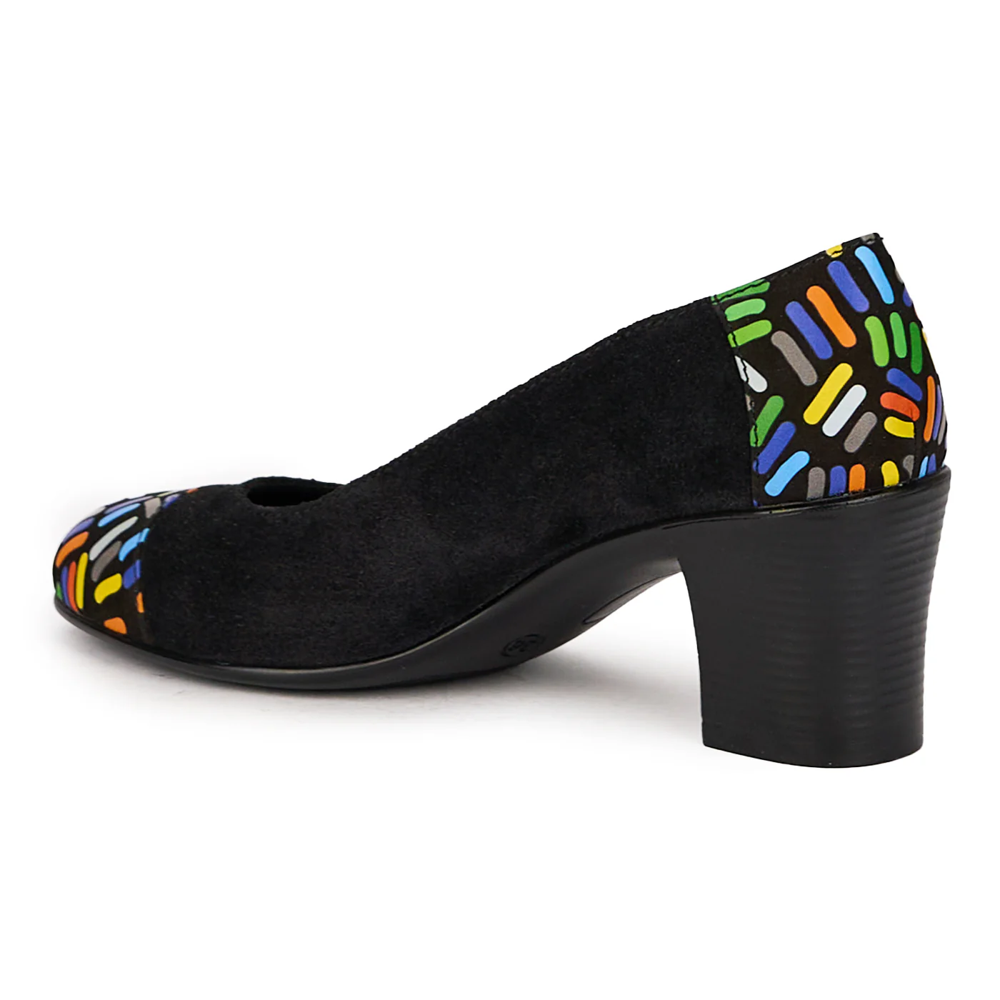 Pantofi dama din piele naturala neagra cu toc gros 6 cm 16041 - Image 2