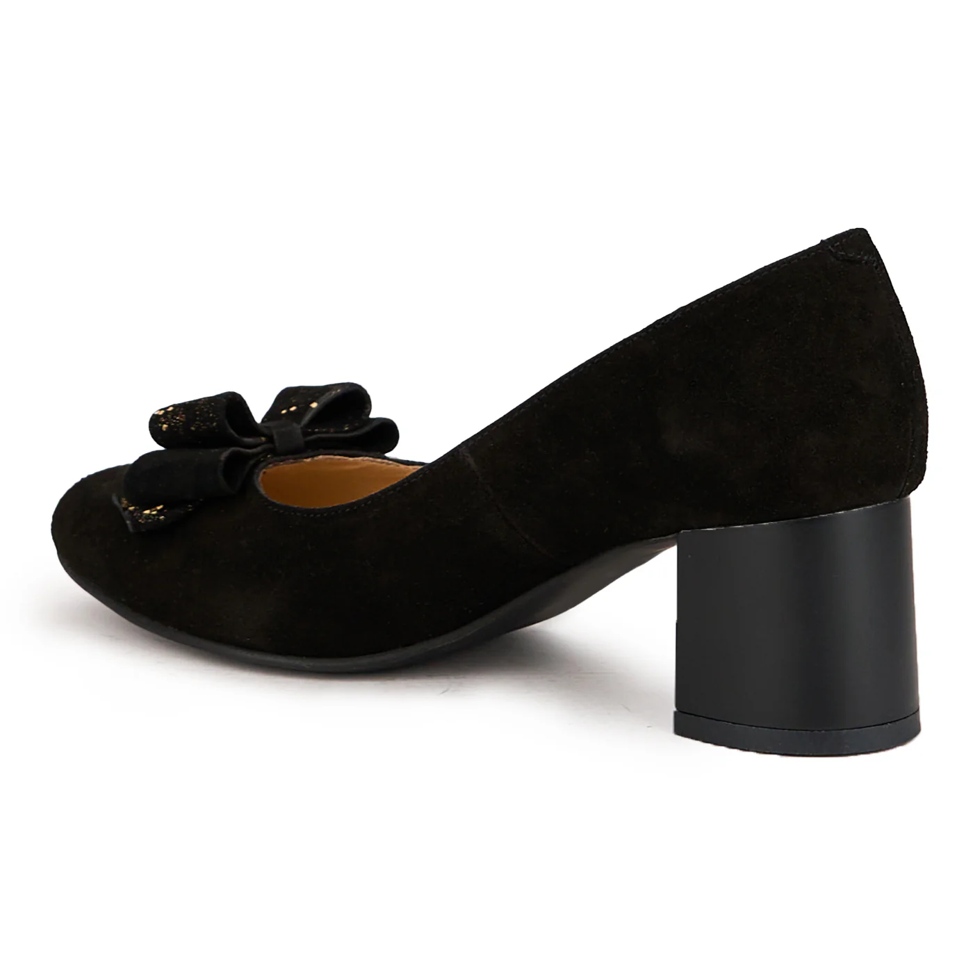 Pantofi dama din piele naturala neagra cu toc gros 6 cm 16978 - Image 2