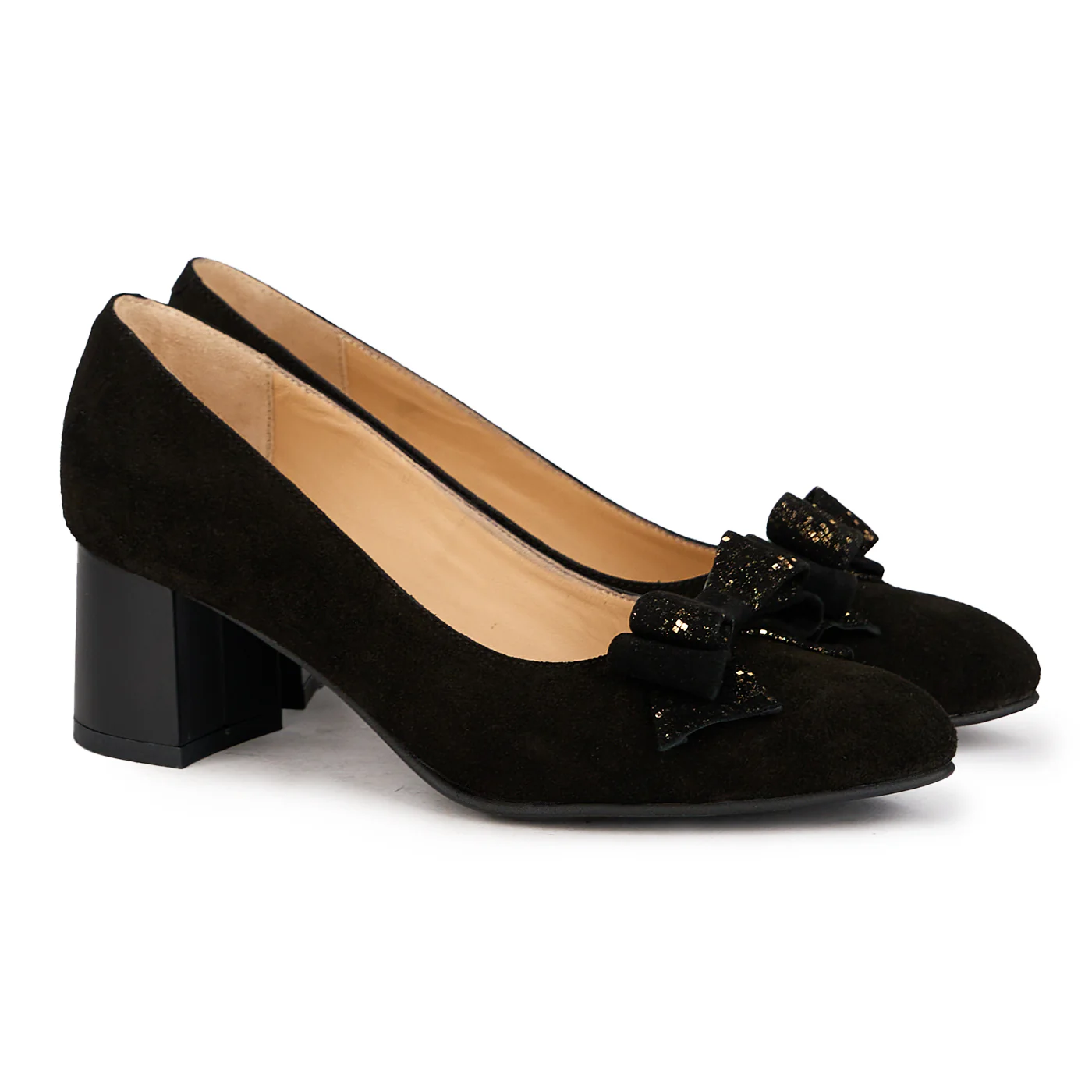Pantofi dama din piele naturala neagra cu toc gros 6 cm 16978 - Image 4