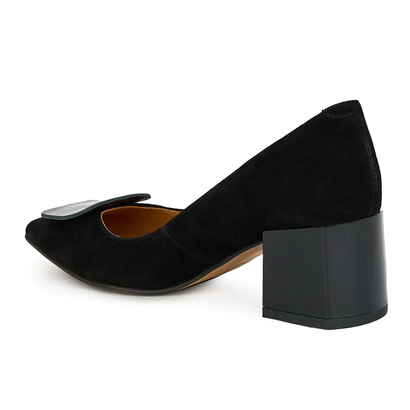 Pantofi dama din piele naturala neagra cu toc gros 6 cm 17569 - Image 2
