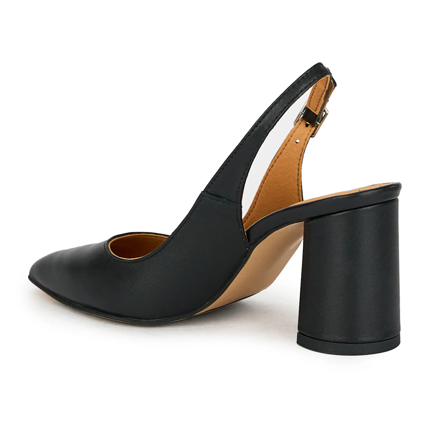 Pantofi dama din piele naturala neagra cu toc gros 8 cm 17572 - Image 2