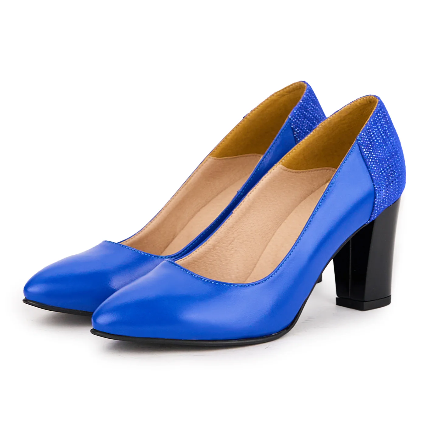 Pantofi dama din piele naturala cu toc gros 7.5 cm 16734 - Image 3