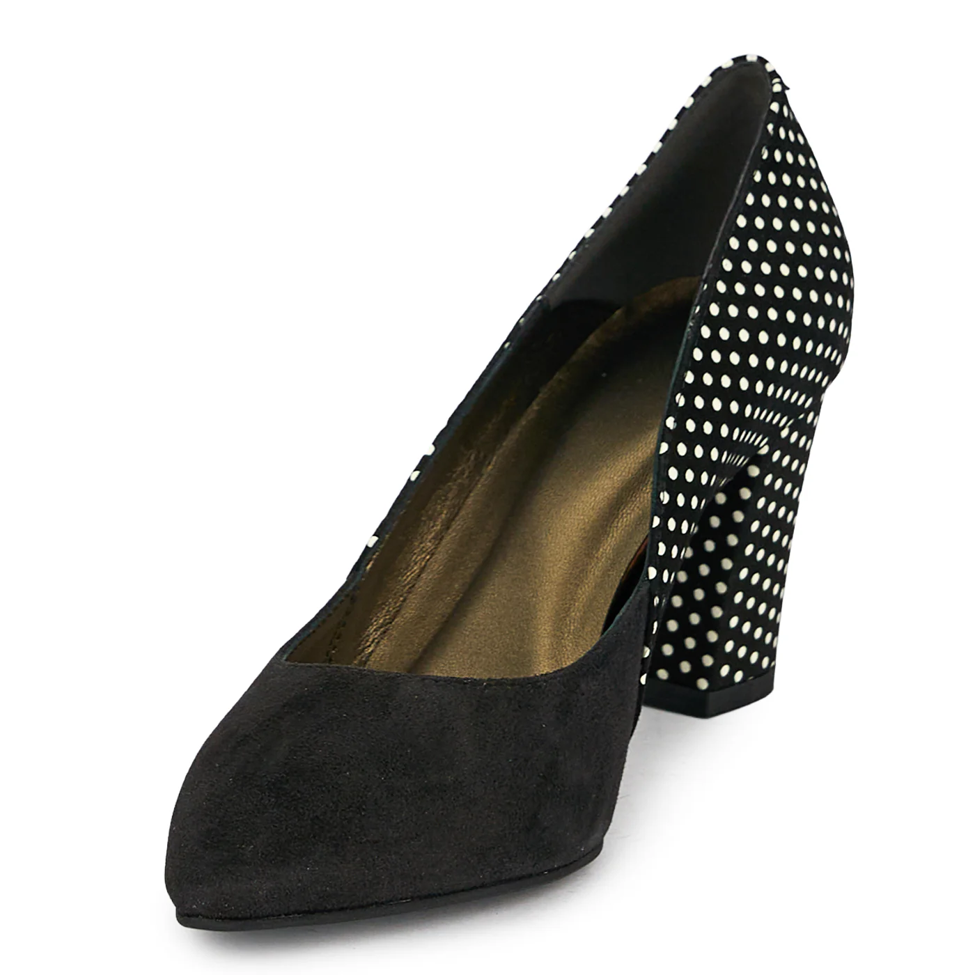 Pantofi dama din piele naturala neagra cu toc gros 7.5 cm 19808 - Image 3