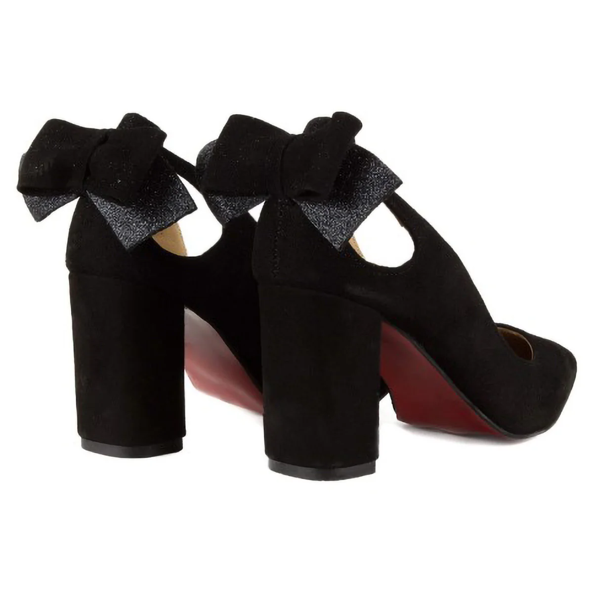 Pantofi dama din piele naturala neagra cu toc gros 7 cm 15763 - Image 3