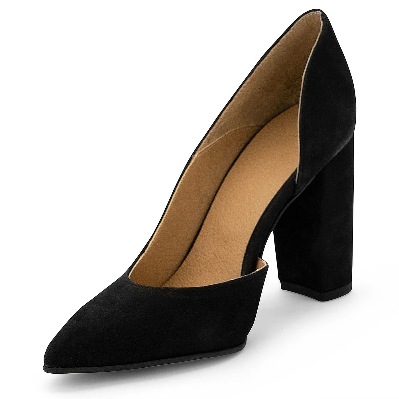 Pantofi dama din piele naturala neagra cu toc gros 9.5 cm 14152 - Image 3