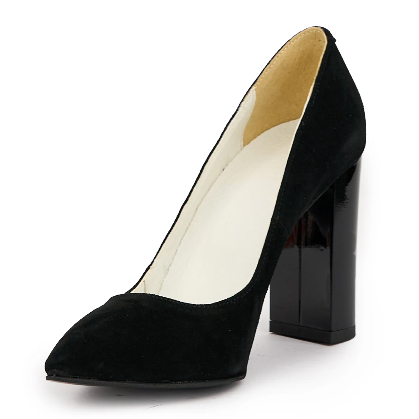 Pantofi dama din piele naturala neagra cu toc gros 9.5 cm 14536 - Image 3