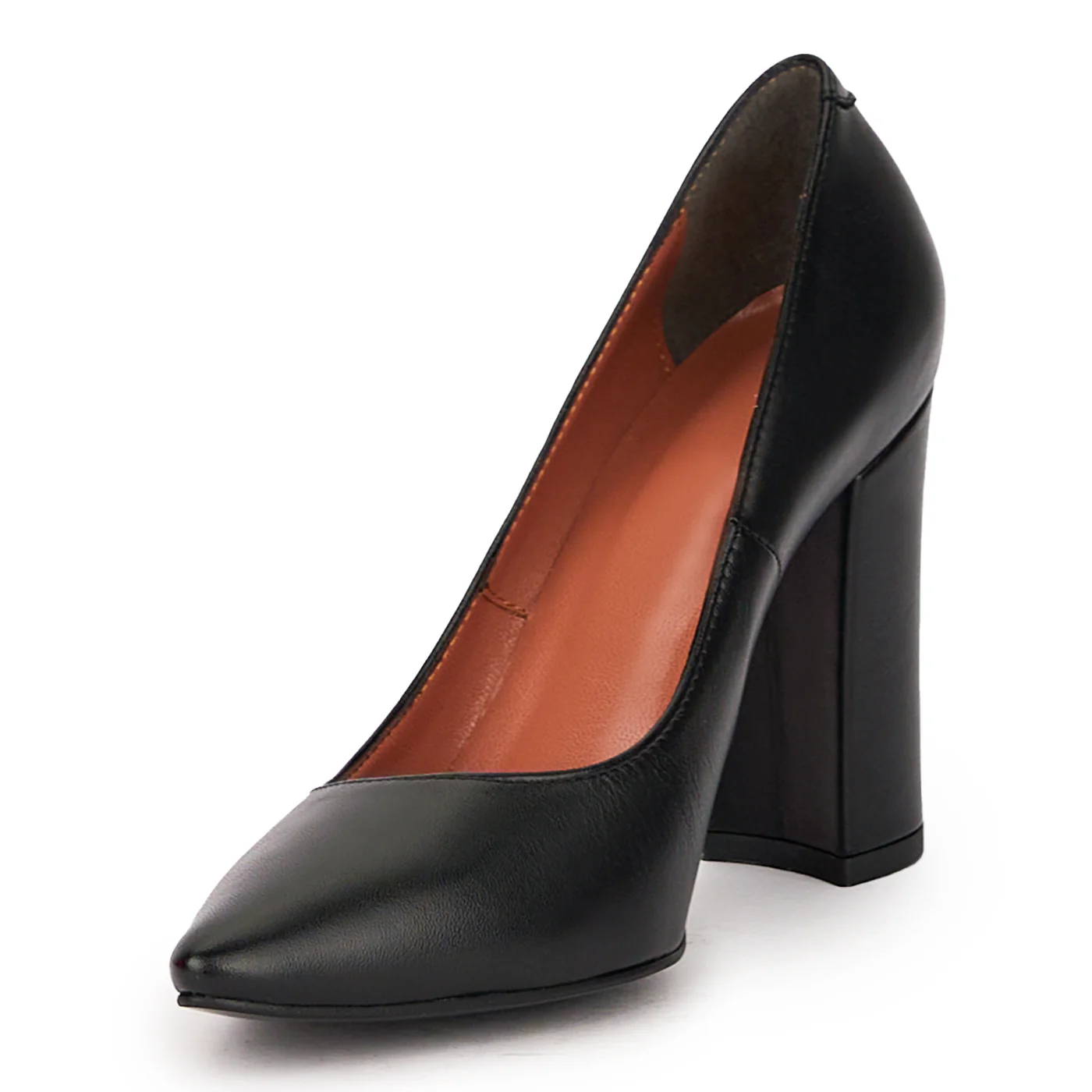Pantofi dama din piele naturala neagra cu toc gros 9.5 cm 15925 - Image 3