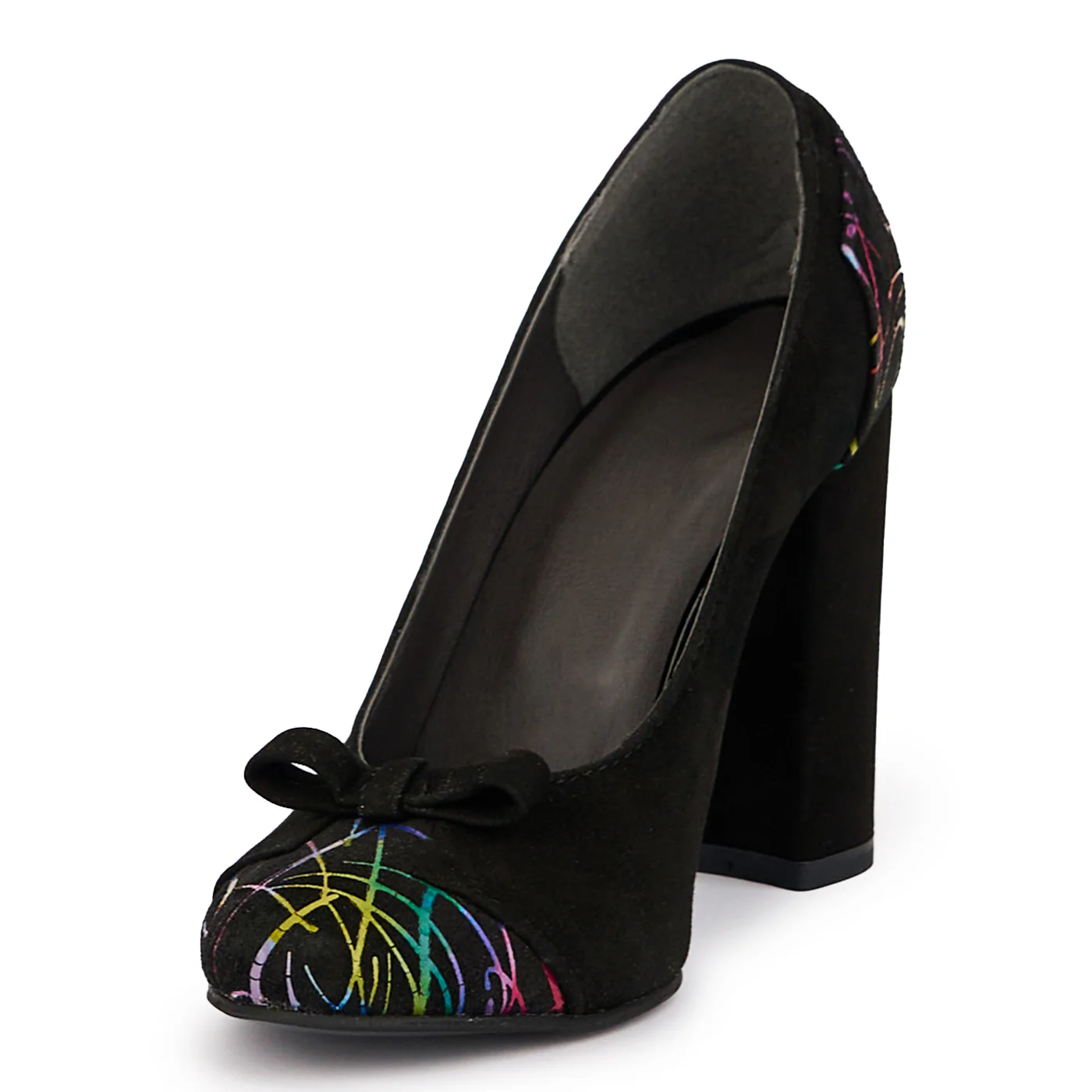 Pantofi dama din piele naturala neagra cu toc gros 9.5 cm 16852 - Image 3