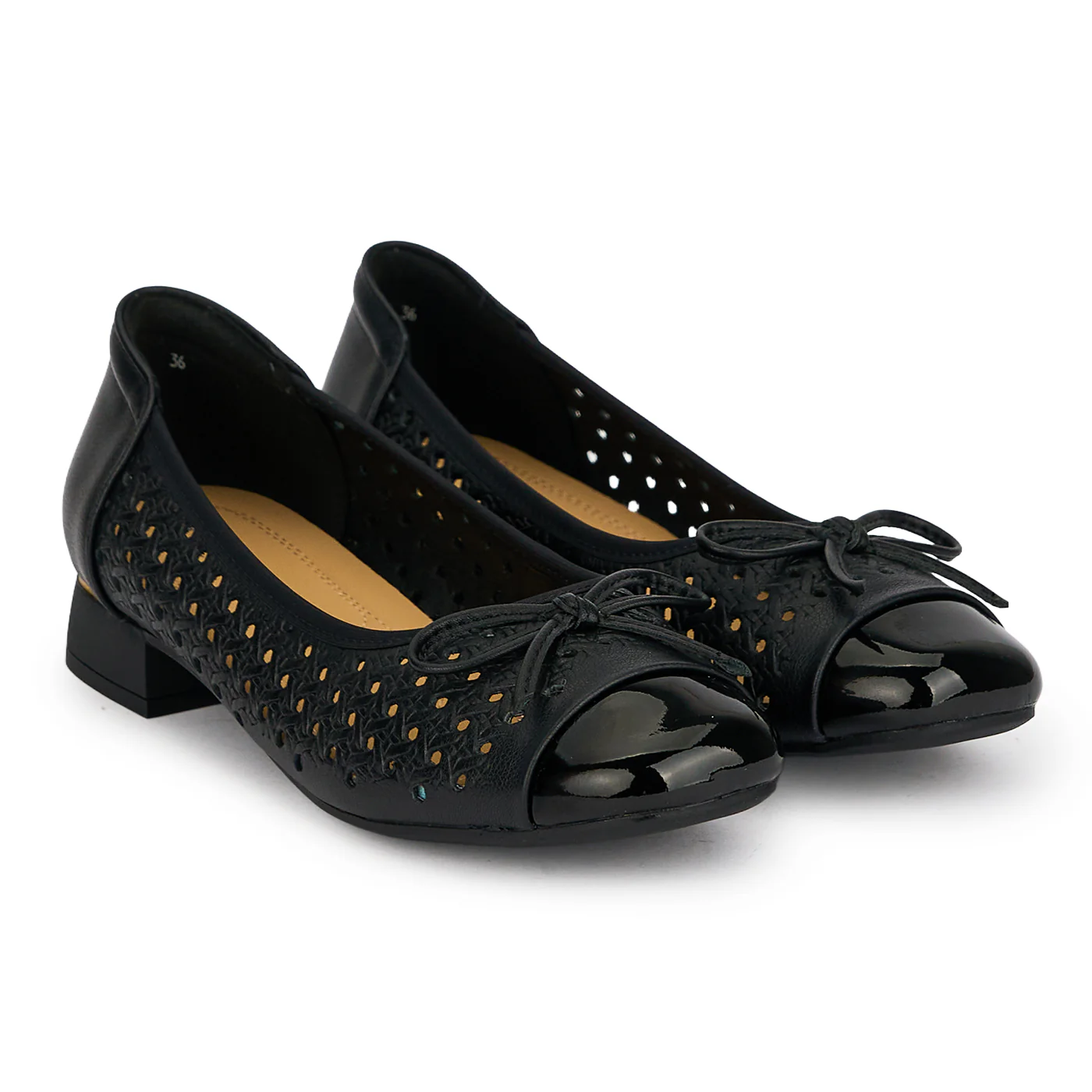 Pantofi dama din piele naturala neagra cu toc mic 2 cm 19582 - Image 4