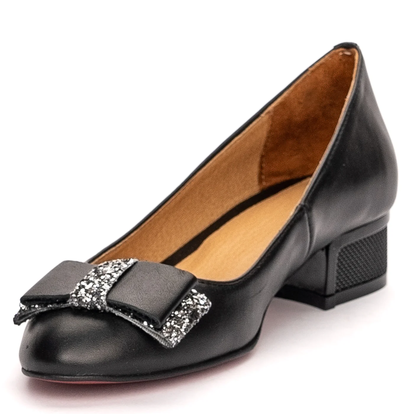 Pantofi dama din piele naturala neagra cu toc mic 3.5 cm 13456 - Image 3