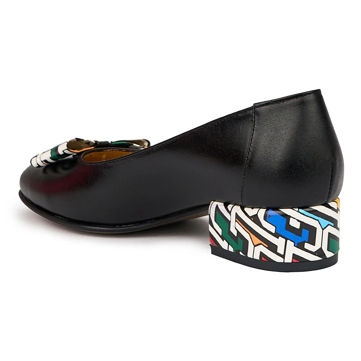 Pantofi dama din piele naturala neagra cu toc mic 3.5 cm 14440 - Image 2