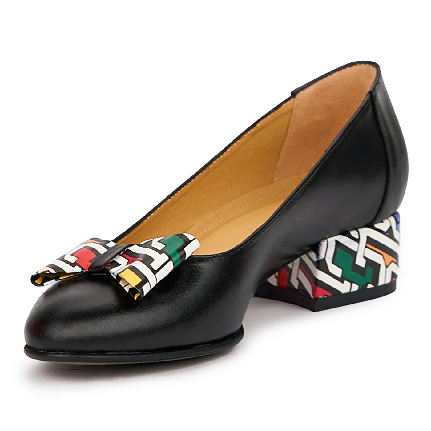 Pantofi dama din piele naturala neagra cu toc mic 3.5 cm 14440 - Image 3