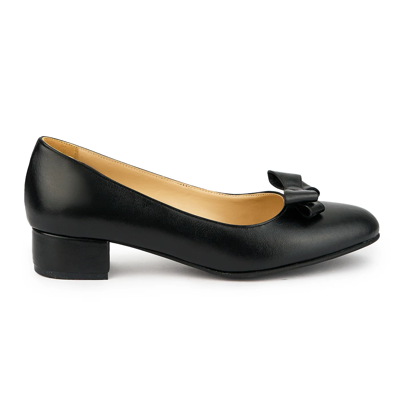 Pantofi dama din piele naturala neagra cu toc mic 3.5 cm 14905