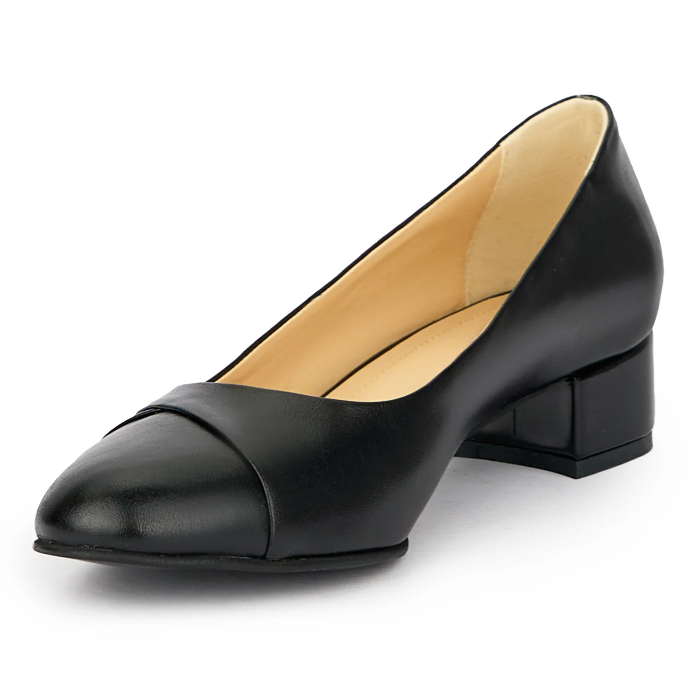Pantofi dama din piele naturala neagra cu toc mic 3.5 cm 15576 - Image 3