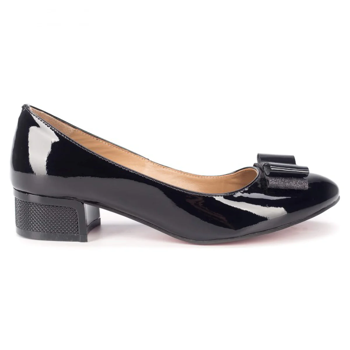 Pantofi dama din piele naturala neagra cu toc mic 3.5 cm 15755