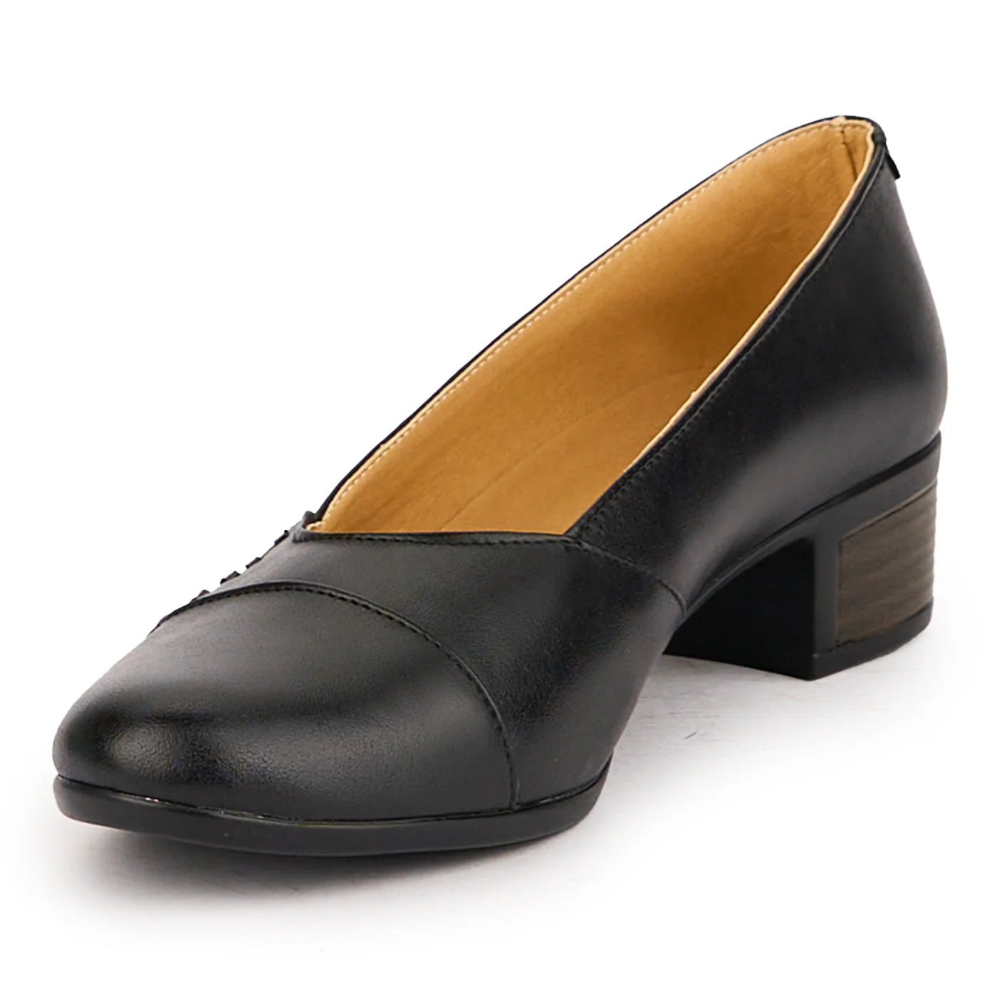 Pantofi dama din piele naturala neagra cu toc mic 3.5 cm 16882 - Image 3