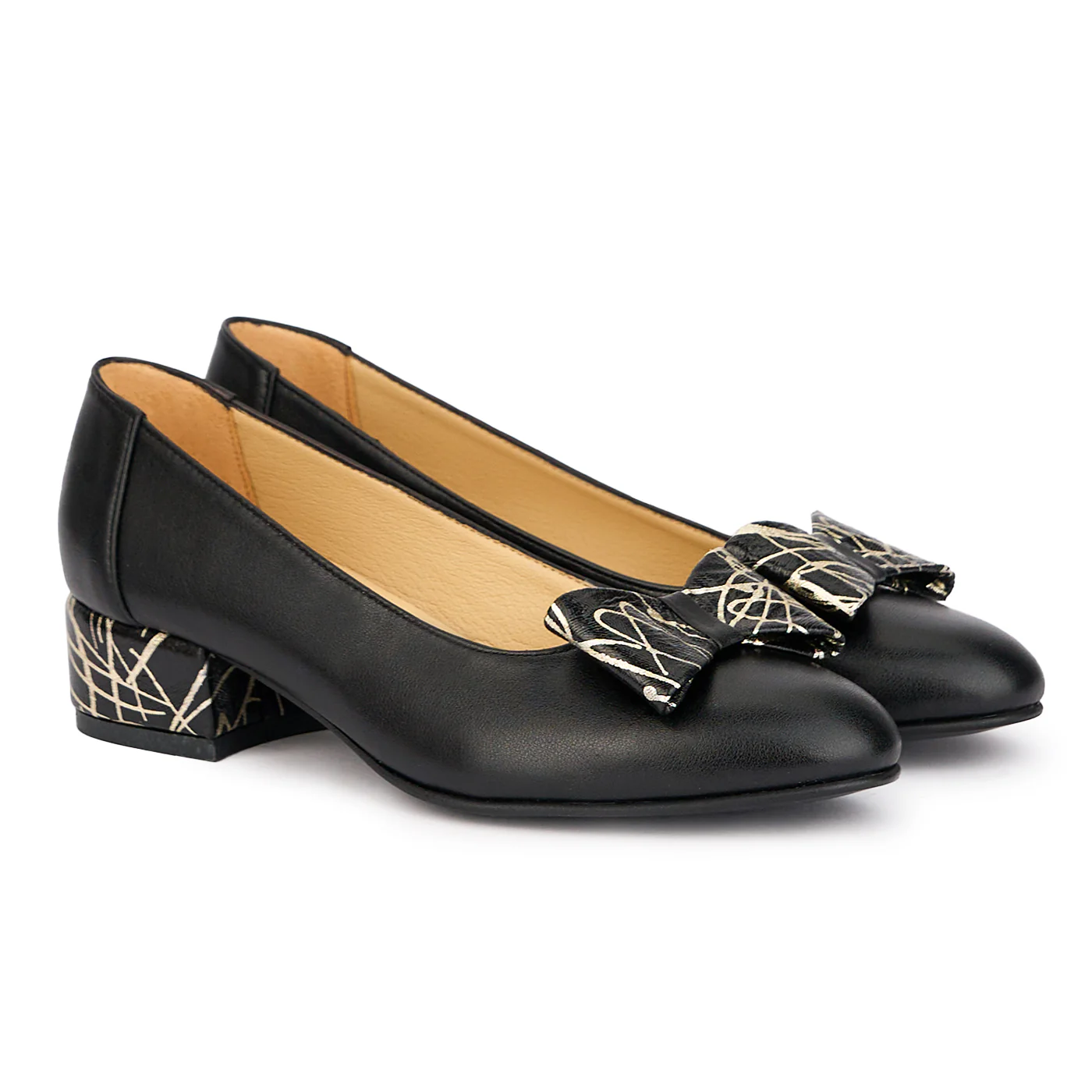 Pantofi dama din piele naturala neagra cu toc mic 3.5 cm 17107 - Image 4