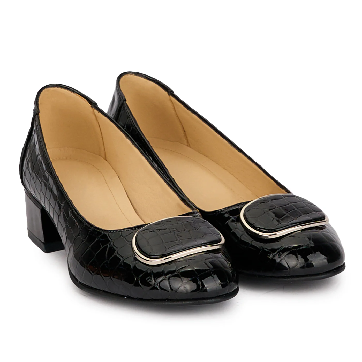 Pantofi dama din piele naturala neagra cu toc mic 3.5 cm 18655 - Image 4