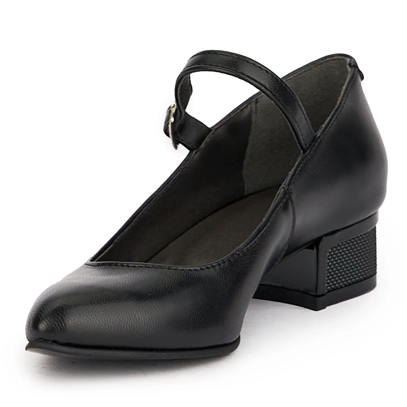 Pantofi dama din piele naturala neagra cu toc mic 3 cm 17161 - Image 3
