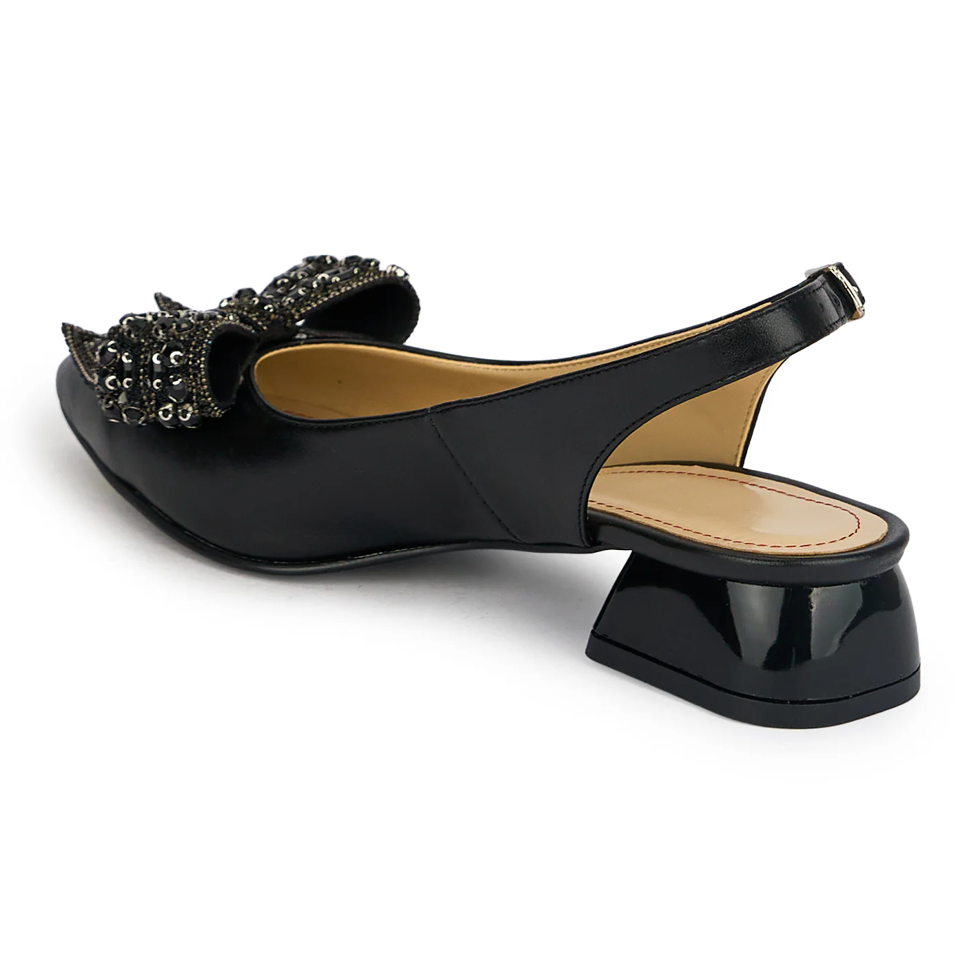 Pantofi dama din piele naturala neagra cu toc mic 3 cm 19911 - Image 2