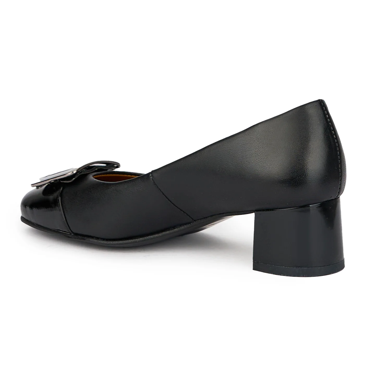 Pantofi dama din piele naturala neagra cu toc mic 4.5 cm 15529 - Image 2
