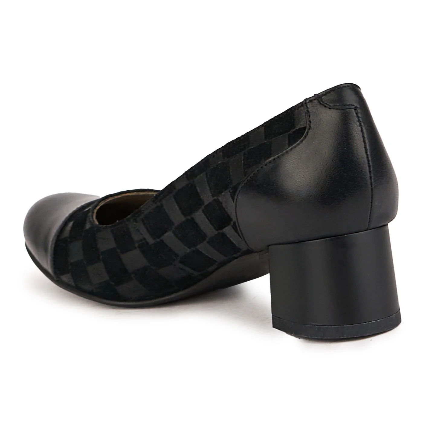Pantofi dama din piele naturala neagra cu toc mic 4.5 cm 16742 - Image 2
