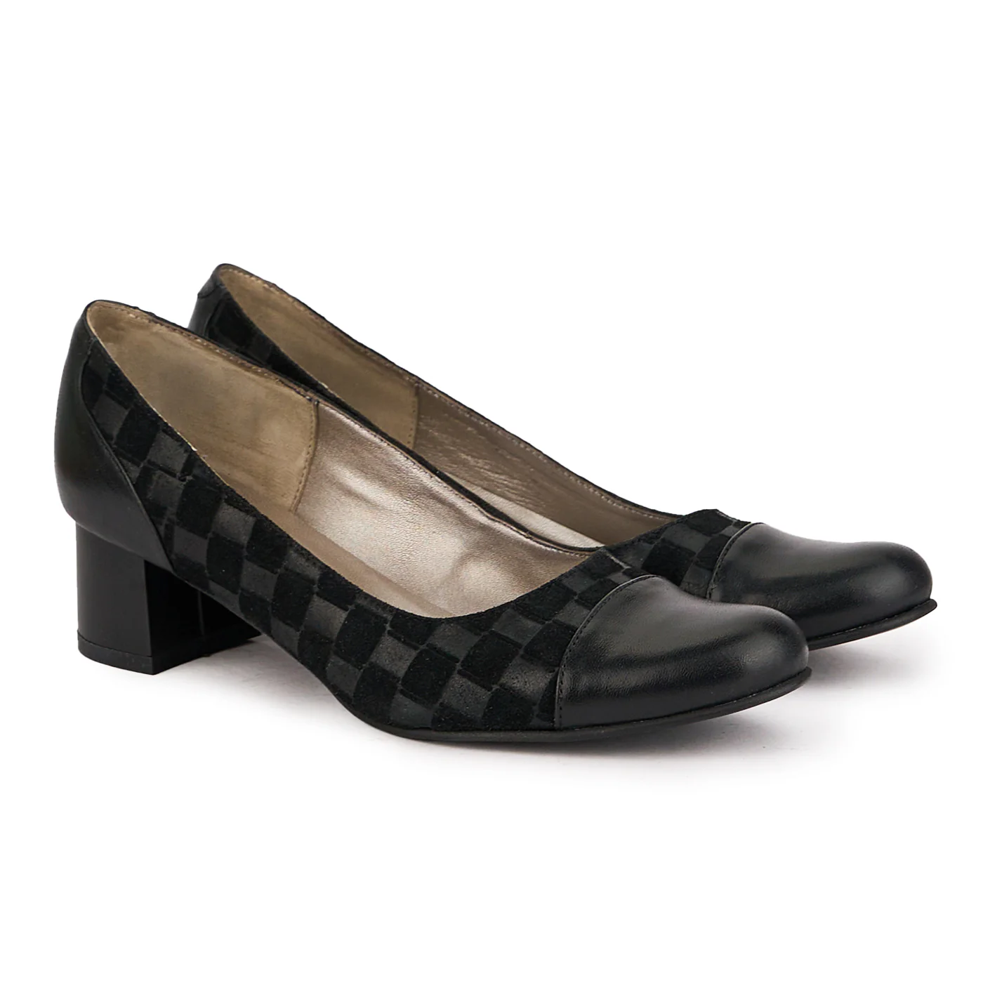 Pantofi dama din piele naturala neagra cu toc mic 4.5 cm 16742 - Image 4