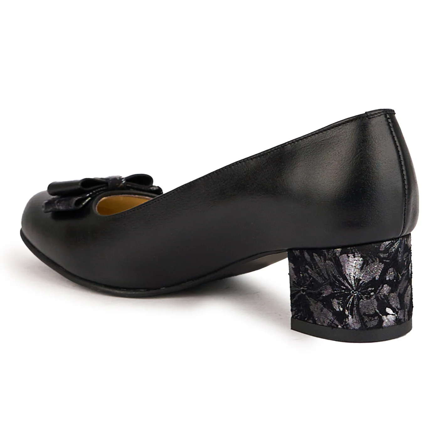 Pantofi dama din piele naturala neagra cu toc mic 4.5 cm 16762 - Image 2