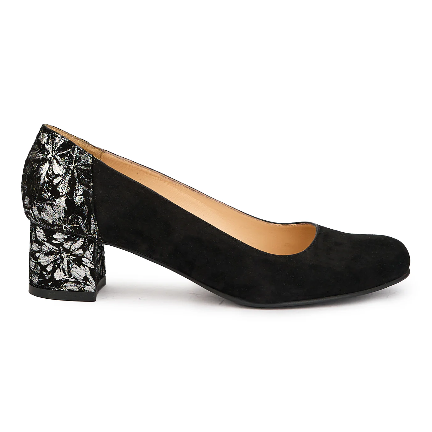 Pantofi dama din piele naturala neagra cu toc mic 4.5 cm 16765