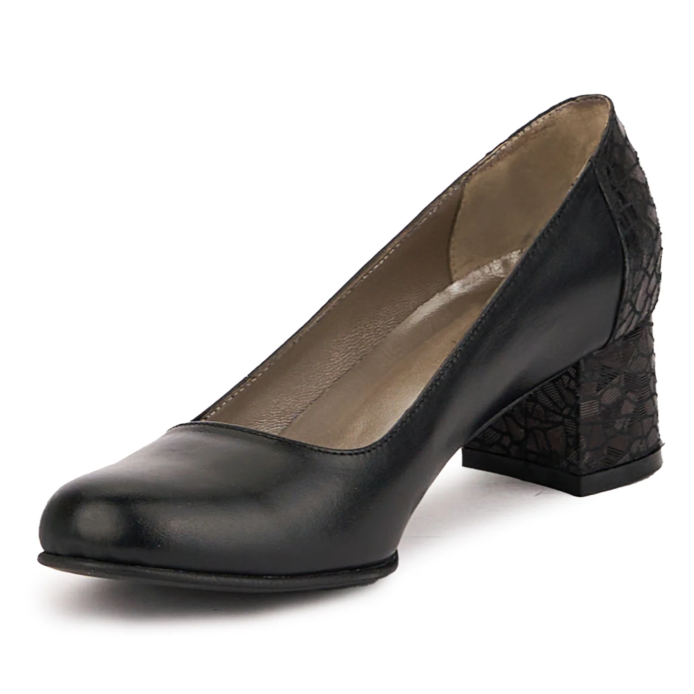 Pantofi dama din piele naturala neagra cu toc mic 4.5 cm 16767 - Image 3