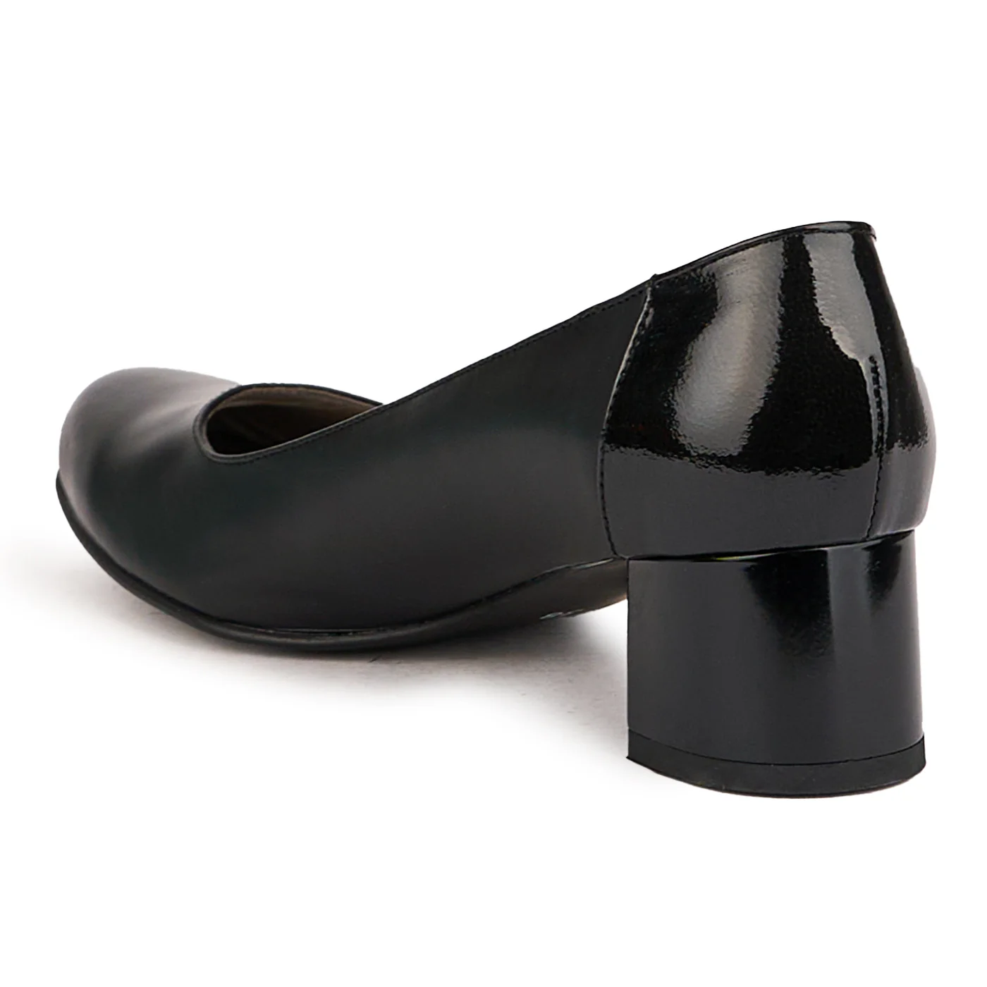 Pantofi dama din piele naturala neagra cu toc mic 4.5 cm 16768 - Image 2
