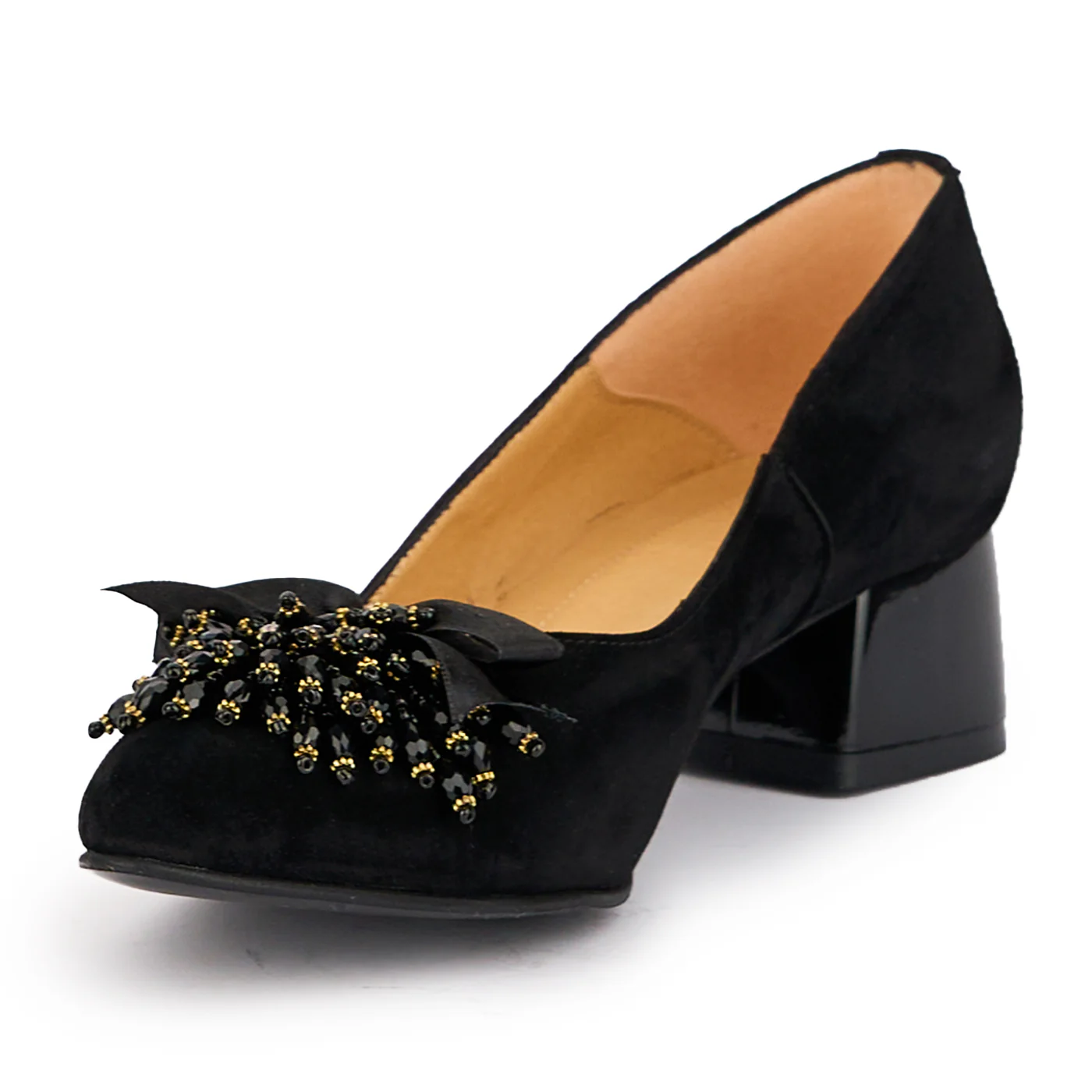 Pantofi dama din piele naturala neagra cu toc mic 4.5 cm 16925 - Image 3