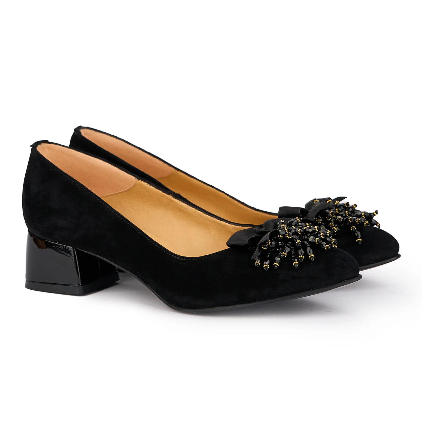 Pantofi dama din piele naturala neagra cu toc mic 4.5 cm 16925 - Image 4