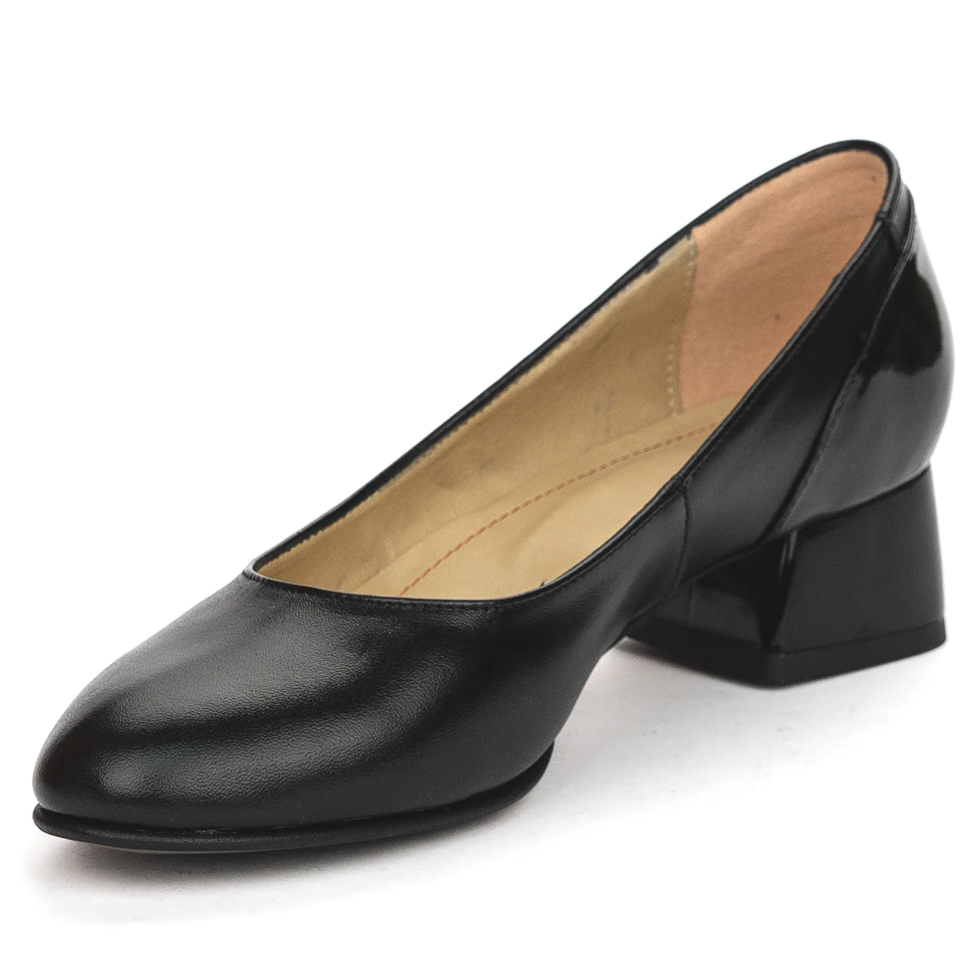 Pantofi dama din piele naturala neagra cu toc mic 4 cm 13820 - Image 3