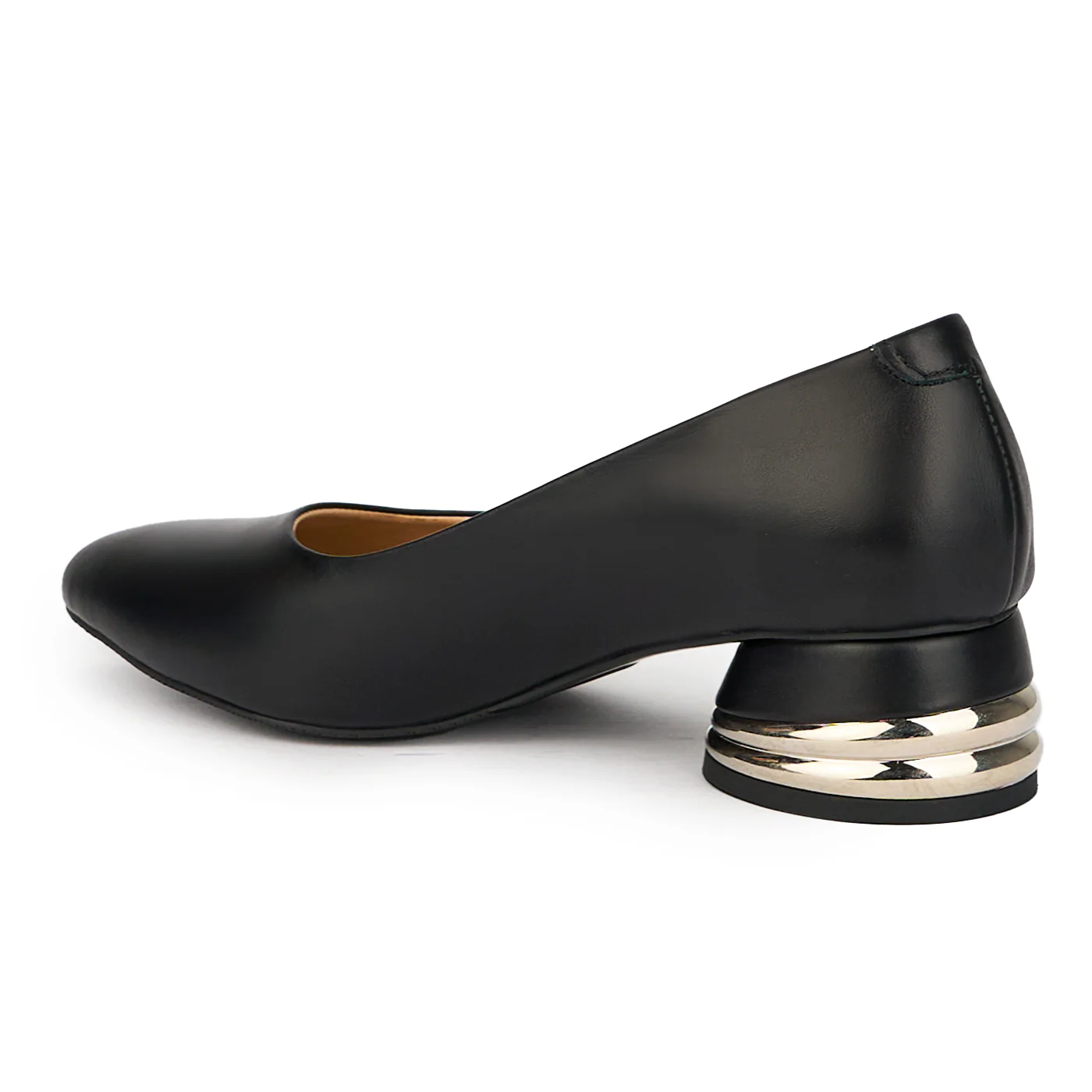 Pantofi dama din piele naturala neagra cu toc mic 4 cm 15662 - Image 2