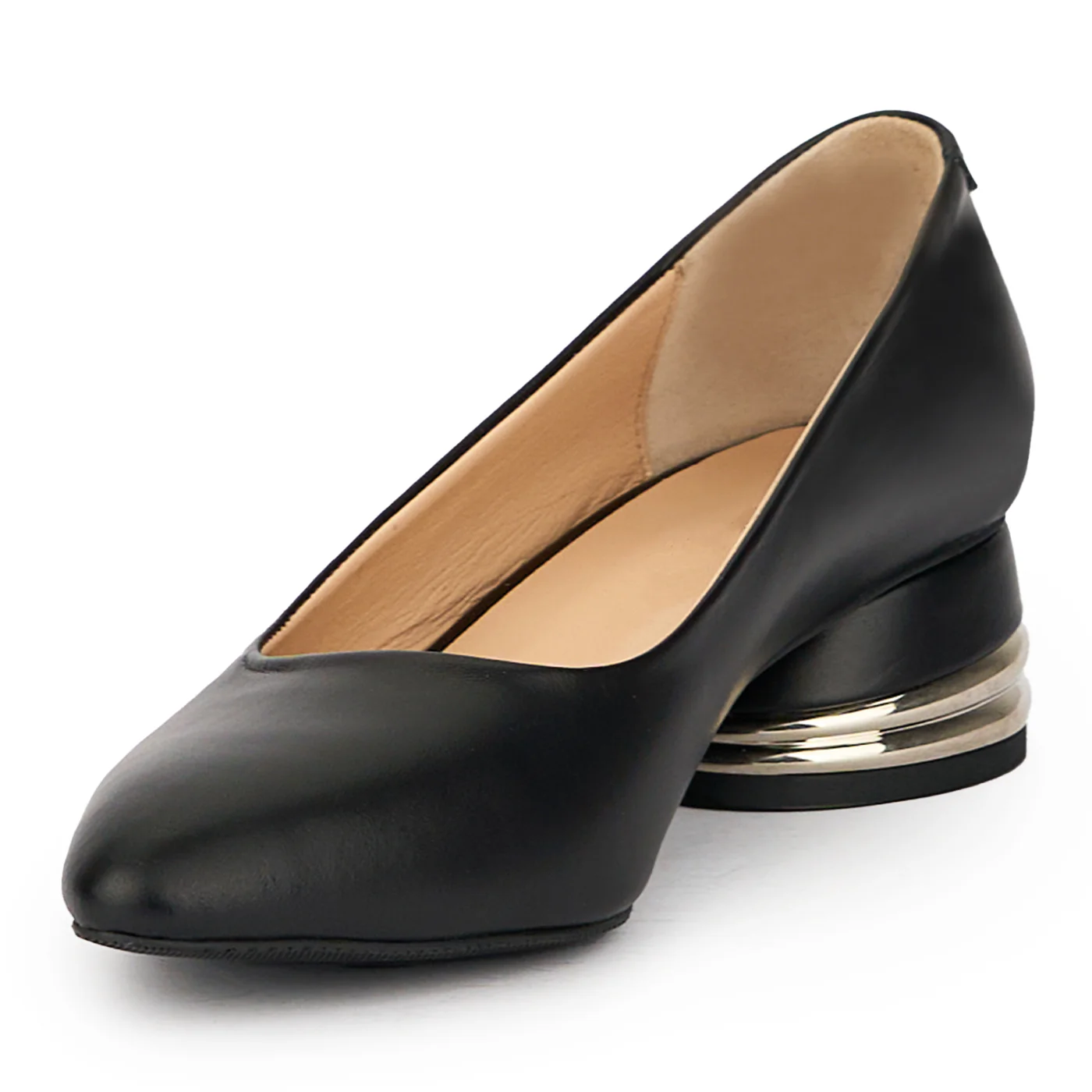 Pantofi dama din piele naturala neagra cu toc mic 4 cm 15662 - Image 3