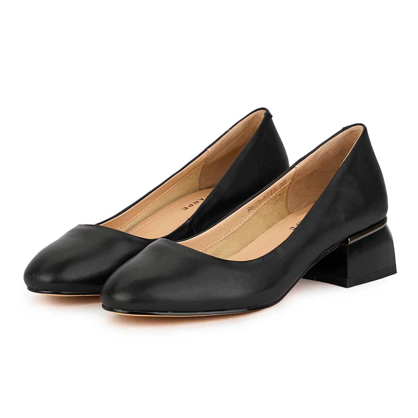 Pantofi dama din piele naturala neagra cu toc mic 4 cm 16089 - Image 3