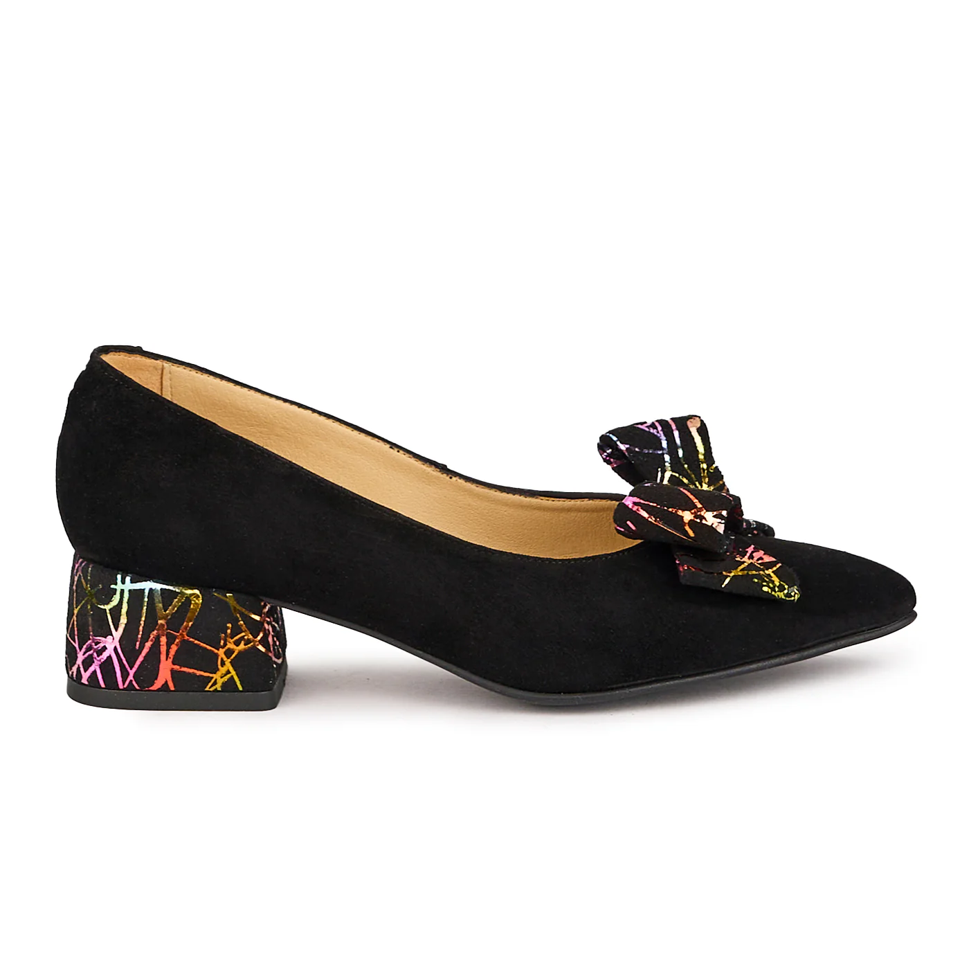 Pantofi dama din piele naturala neagra cu toc mic 4 cm 16684