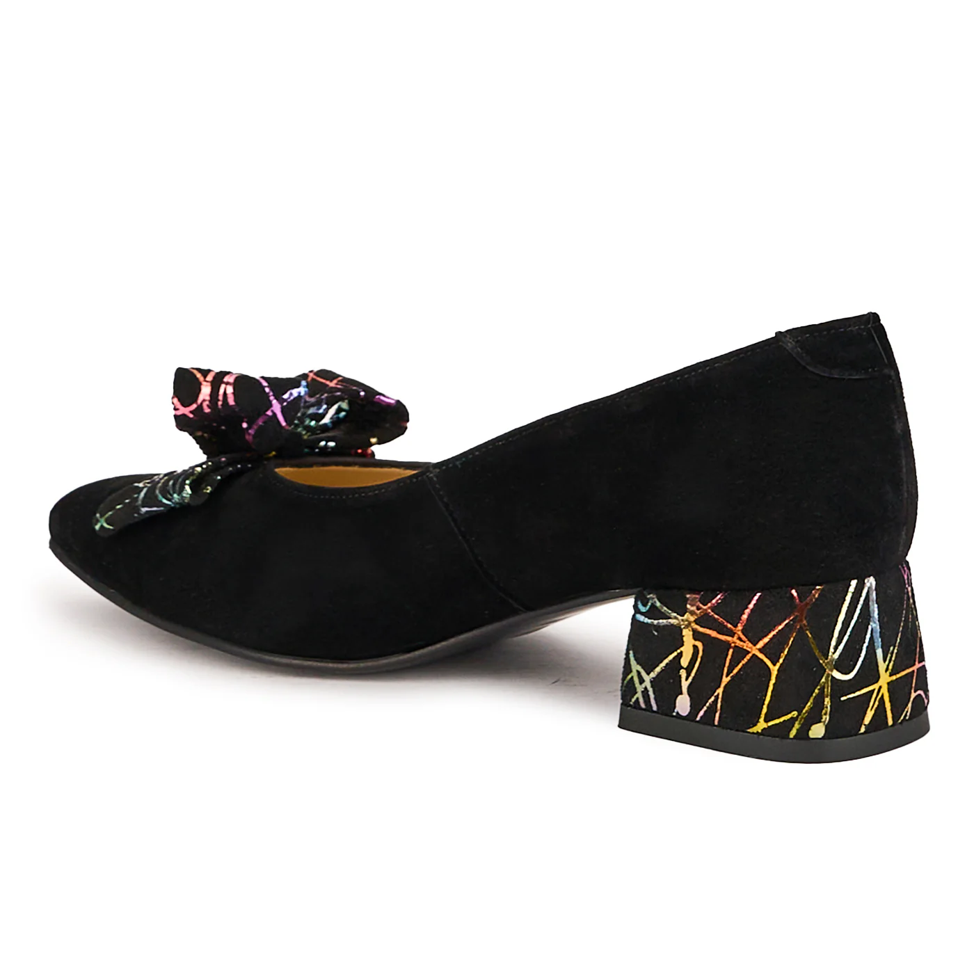Pantofi dama din piele naturala neagra cu toc mic 4 cm 16684 - Image 2