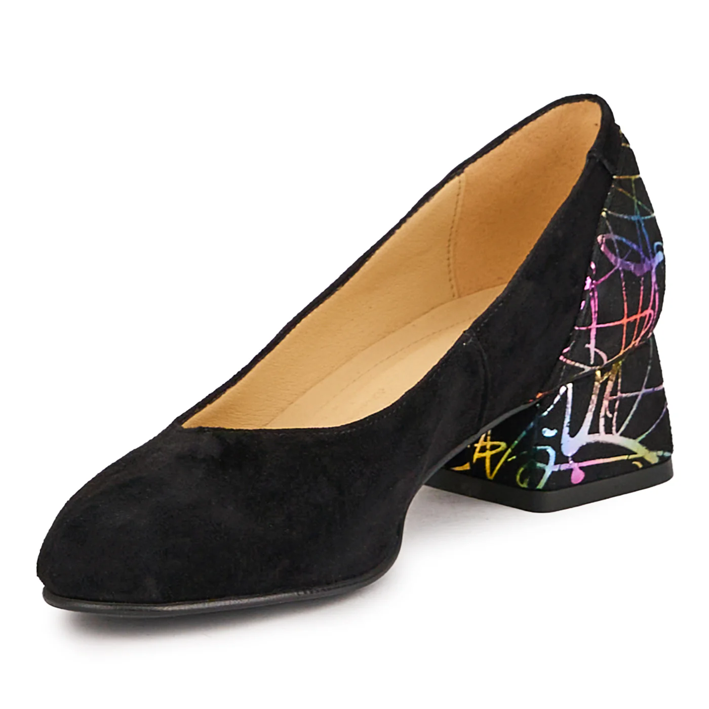 Pantofi dama din piele naturala neagra cu toc mic 4 cm 16688 - Image 3